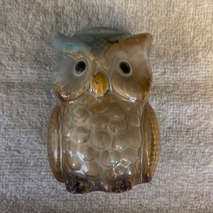 Ceramic owl toothpick holder decoration